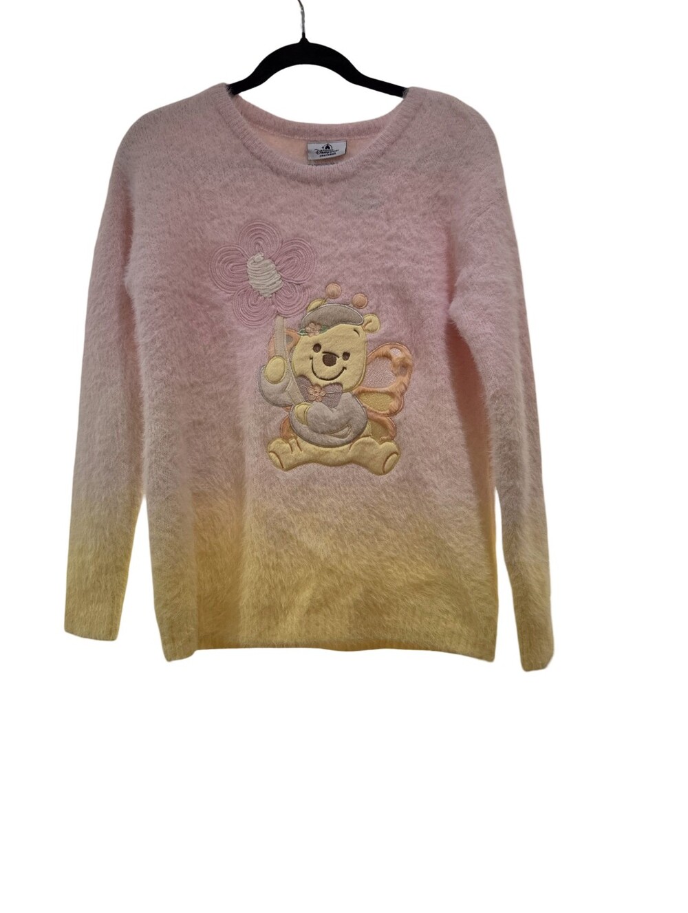 Disney Parks Shanghai Disneyland POOH AS BUTTERFLY Fuzzy Sweater Women's XS NEW